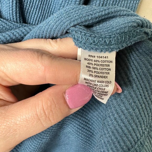 Field & Stream Blue Long Sleeve Waffle Knit Shirt Men's Large NEW - Picture 4 of 5